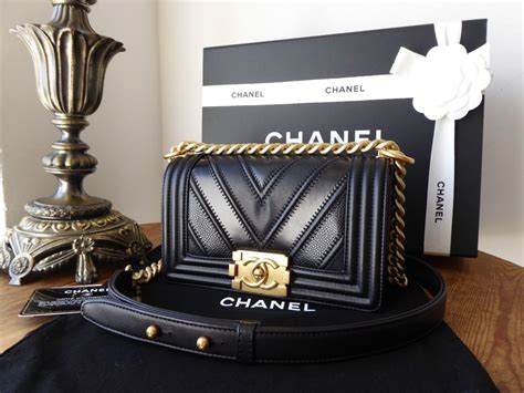 chanel boy chevron black gold|Chanel boyfriend bag small.